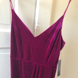 Lulu’s velvet faux wrap midi dress